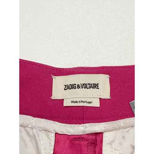 Zadig & Voltaire Prune Framboise Crepe Pink Pants Trousers Size 36 NWT Small