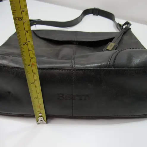 Born Black Leather Shoulder Bag Flip Opening Boho Classic Goth Minimalist