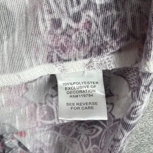 One World Energe by Shirt Blouse L Embellished Brown Beige Floral Y2K Fairy