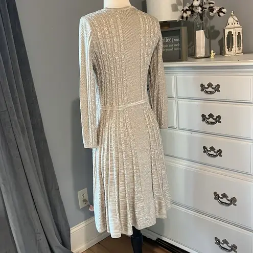 Andrew Marc Marc New York Sweater Dress Light Tan Womens M Cable Knit Acrylic
