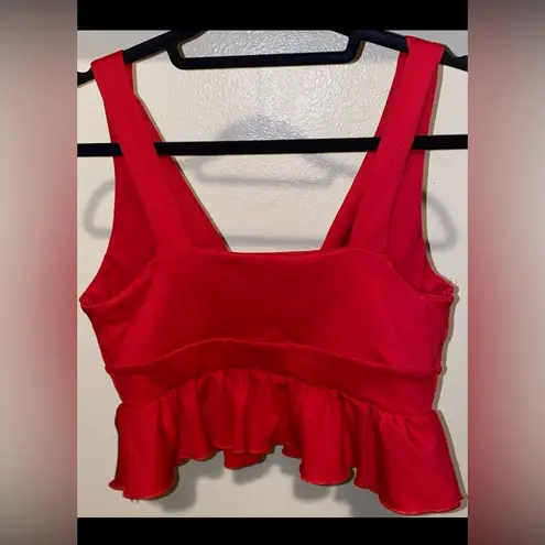 Vestidos NWOT  Red Cropped Peplum Tank Top Fashion Top size M