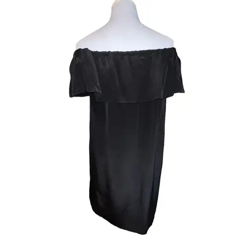 Yumi Kim Silk Ruffle Black Off The Shoulder Dress Style DR-9826 Women Size Small