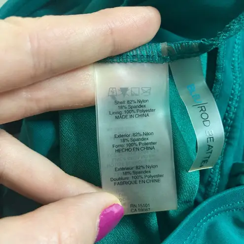 Bleu Rod Beattie Halter One-Piece Swimsuit Size 6 Forest Green