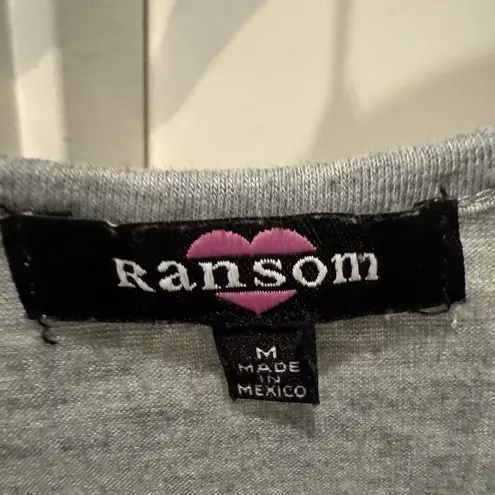 Graphic RANSOM Tank Top Size M Country Western Concert Coastal Cowgirl Fun Gray Size M