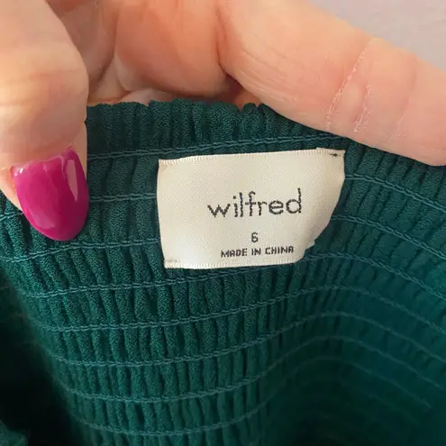 Wilfred Emerald Green Sweetheart Bow Tie Sleeveless Mini Dress Women's size 6