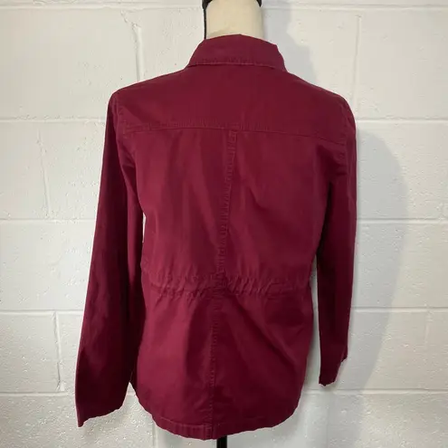 Abound Nordstrom Burgundy Zip Up Utility Jacket