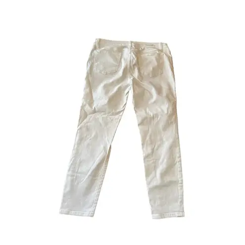 Lila Ryan Womens White Slim Fit Stretch Denim Jeans Preppy Coastal Work Office