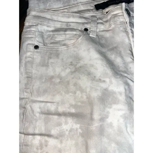 VTG Calvin Klein Jeans Women's Ultimate Skinny Jeans Grey Camo Design Size 29/8 White