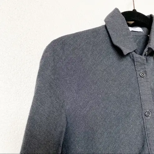 AGLINI Shirtmakers Dark Grey Peplum Long Sleeve Top Size XS