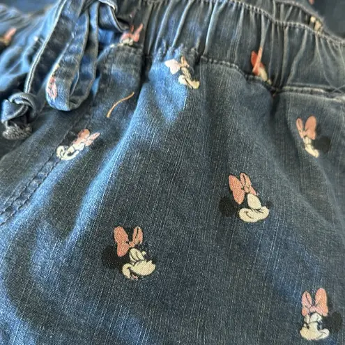 Disney NWT  All Over Minnie Mouse Denim Jean Jogger Pants Pull On Large