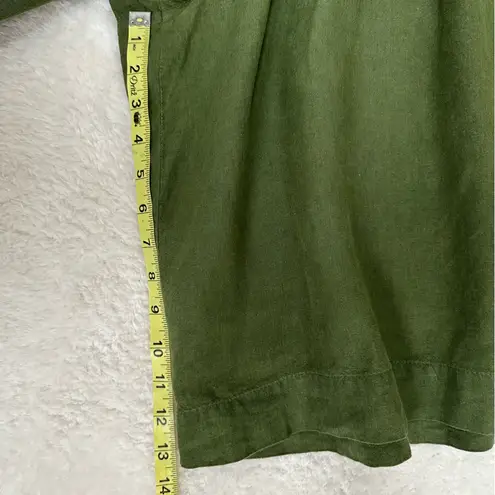 Bermuda Green 100% linen high waisted culottes  shorts size medium