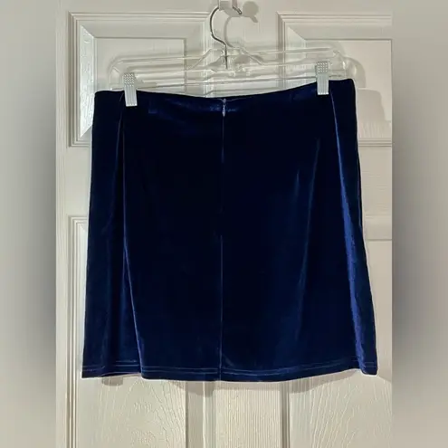 Pink Lily Royal blue Velvet velour mini skirt large