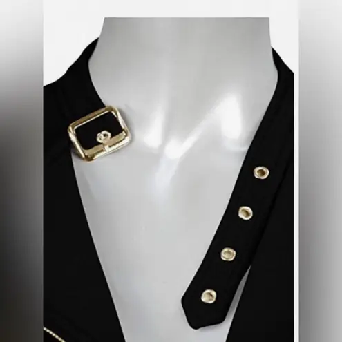 NWT Michael Vintage y2k Blazer Women’s M Black Long Sleeve Open Drape Front Size M