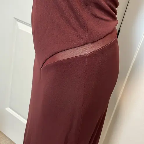 T by Alexander Wang burgundy knit dress with mesh cutouts sz L Size L