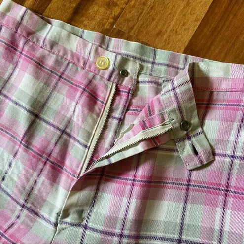 Vintage 70s High Rise Pink Plaid Bell Bottoms Size M