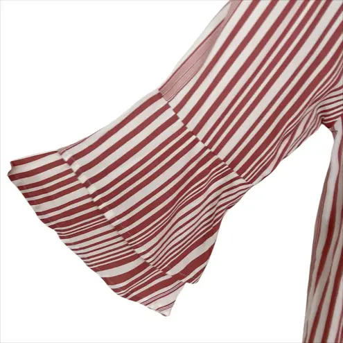 NWT Lascana Off The Shoulder Striped Top Blouse Size 6 Red and White
