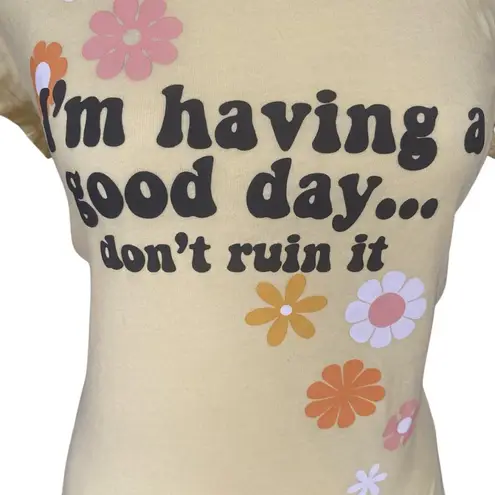 Wound Up juniors 7-9 "I'm having a good day...don't ruin it" yellow t-shirt