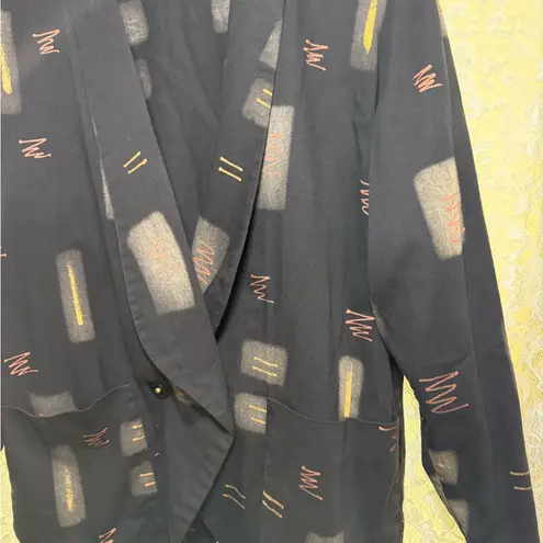 Vintage Kay Chapmen blazer coat Black cotton oversized baggy euc Size undefined