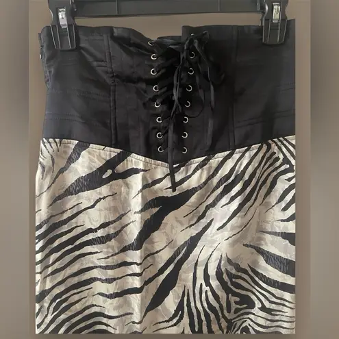 Marciano Womens By Guess Silk Zebra Print Skirt, Size Small NWT Y2K