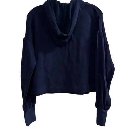 Ramy Brook Women's Navy Blue Tatum Puff Sleeve Hoodie Sweatshirt Size L