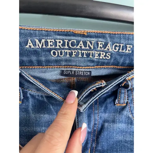 American Eagle  Outfitters Dark Wash Dark Blue Denim Jeans Jeggings 0 SHORT