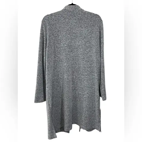 Clara SunWoo Gray Marbled Open Front Longline Cardigan Sweater Size XL