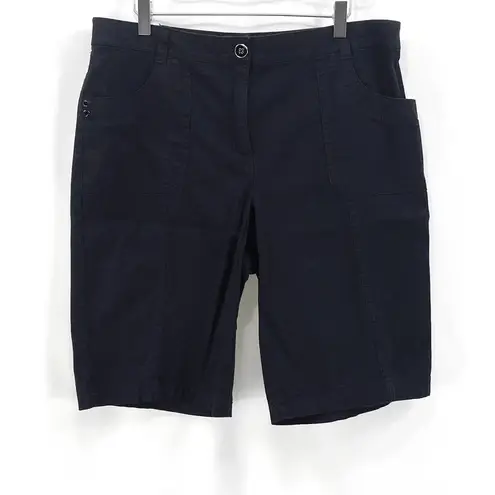 Karen Scott Black Straight Fit Tailored Chino Short