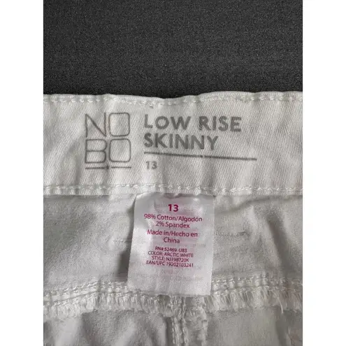 No Bo Low Rise Skinny White Denim 5pocket Stretch Modern Pants Size 13 summer