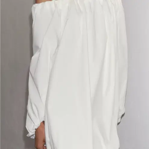 ZARA  Elegant Off-Shoulder White Dress