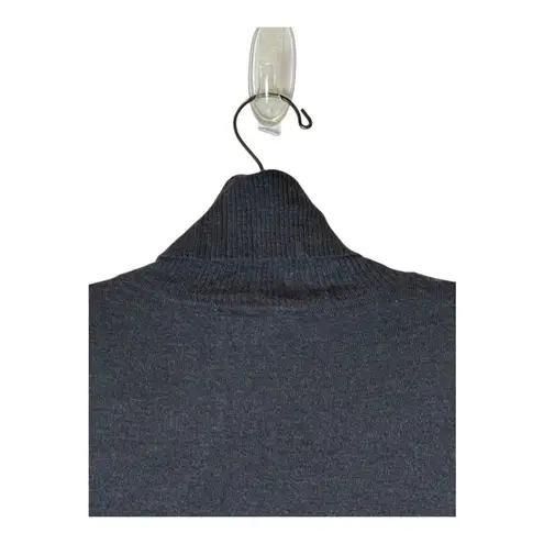 Pendleton Sweater Women Medium Gray Knit Merino Wool Turtleneck Pullover Career