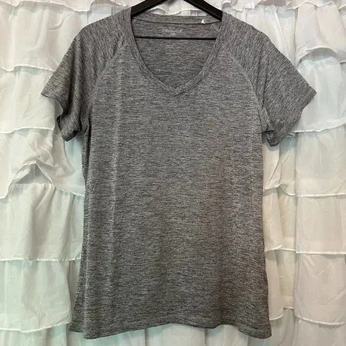 Danskin  Performance Heather Gray V Neck Shirt - Size XL