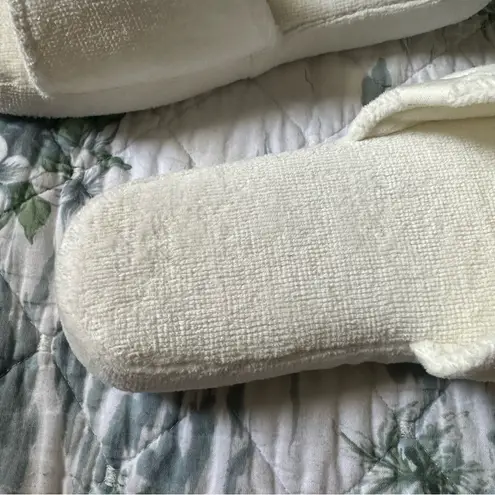 Barefoot Dreams Cozy Terry Spa Slippers M 7-8 White
