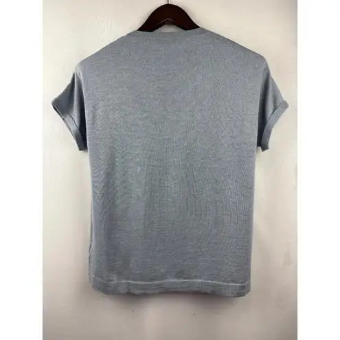 Brunello Cucinelli Women’s Small Grey Sparkly Cashmere T-Shirt