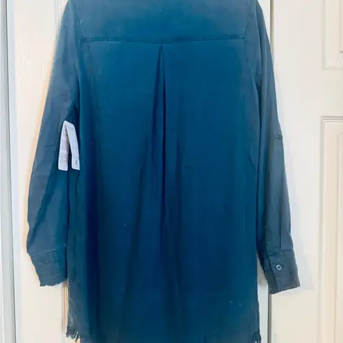 Dear John Women's Tencel Chambray Button Front Shirt Dress, Navy blue, Size XS