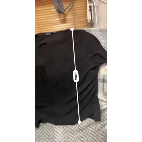 Westbound 2X Textured Long Sleeve Top - Black