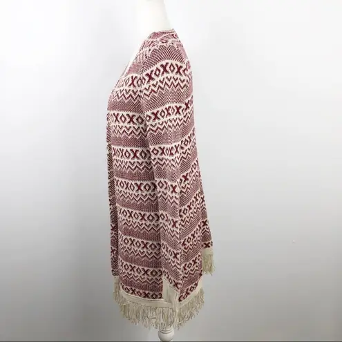 Natural Reflections Fringe XOXO Open Cardigan S
