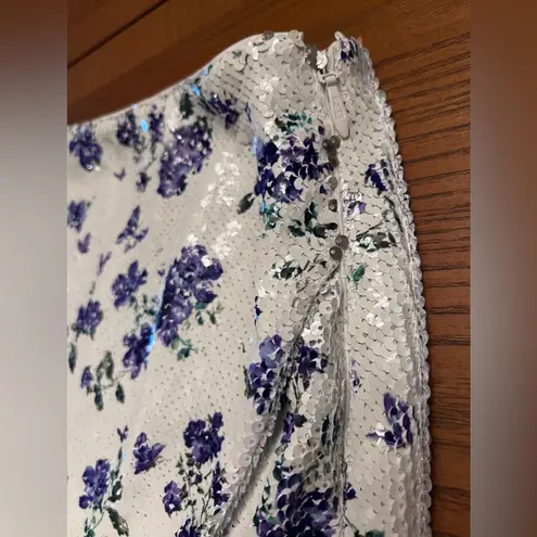 Majorelle Tamara Sequin Skirt in Purple Butterfly Asymmetrical Hem Size Medium