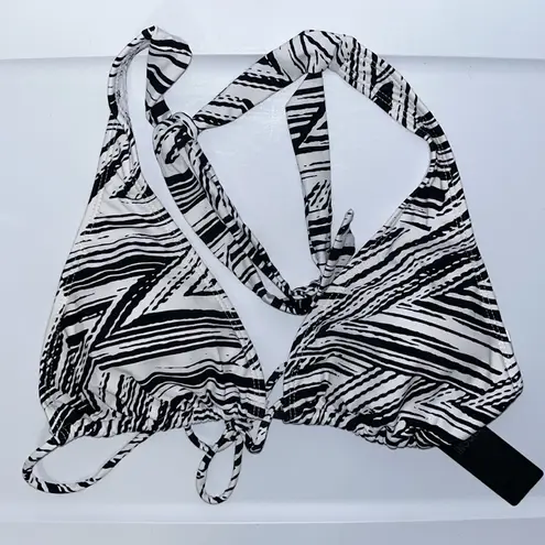 NWT INGEAR Zebra Stripe Black & White Halter String Bikini Set Women’s Large L