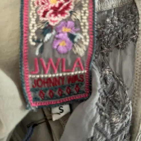 Johnny Was Mishka Rose Floral Embroidered Tunic Top Pink Size Small