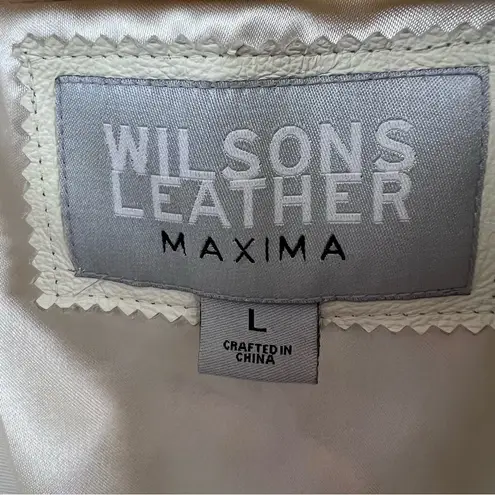 wilson's leather VINTAGE Wilson’s Leather Maxima Pure Rabbit Fur Bomber Jacket, white