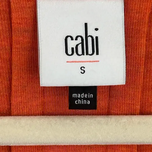CAbi  orange and gray buttery soft hangout tee with high-low hemline size small