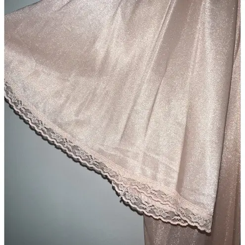 Vintage Sears Nylon Robe House Coat Peignor Embroidered Lace Peach L 38 40 Size L