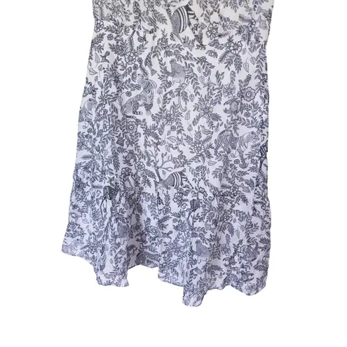 Saloni Misha Silk Mini Dress Ivory Rajasthan Print S Designer Romantic Luxury White Size 2