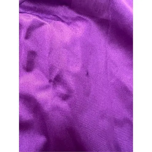 Vintage 80s Exclusively Yours Purple Full Slip Nightgown With Black Lace Trim s