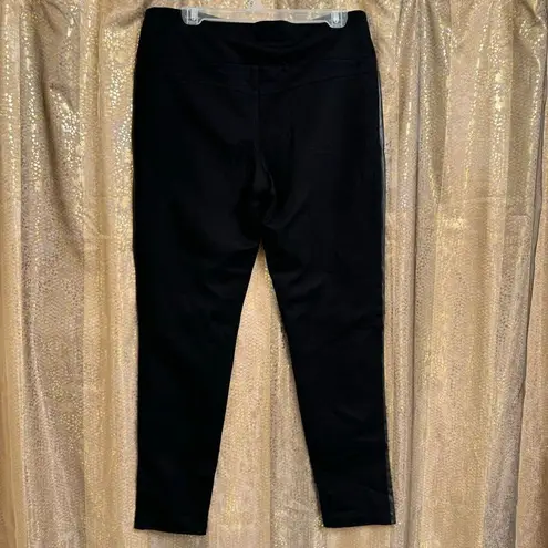 INC International Concepts Faux Leather Spandex Leggings Black 14 Black