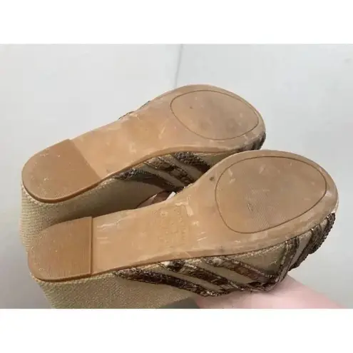 Lucky Brand Women's ‎ Brown and Turquoise Wedges Size 8