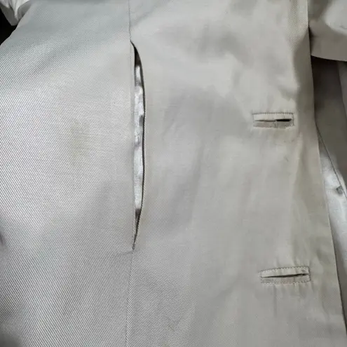 Vertigo Paris Vintage Women Tan Trench Coat Bow Back Oversize Collar Size Medium