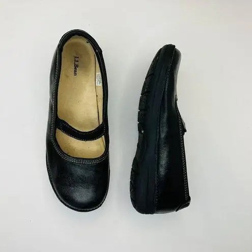 L.L.Bean  Mary Jane Shoes Womens 6.5 Black Slip On Comfort Casual