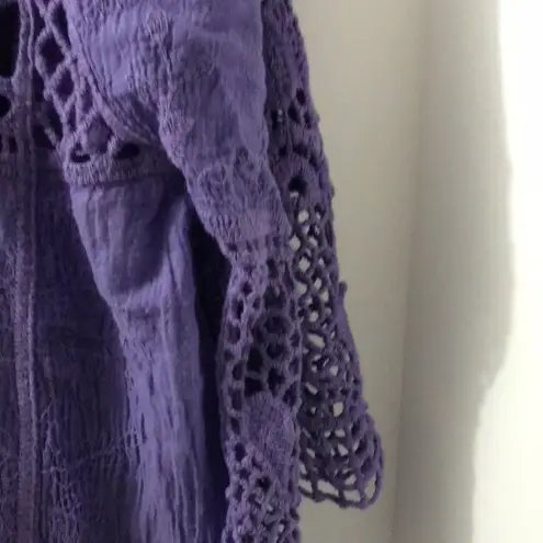 Anthony short sleeve tank size large light purple two piece crochet top