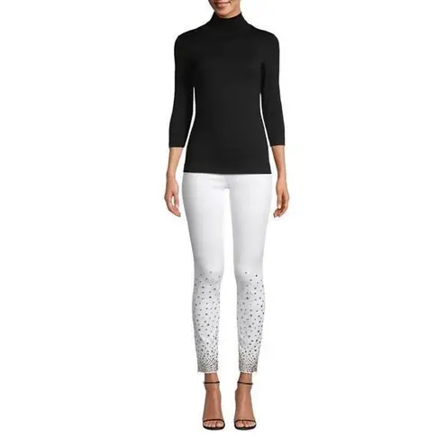 L'Agence NWT L’Agence Tilly Cropped Rhinestone Skinny Jeans in Blanc